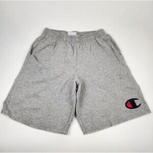 Champion Athletic Shorts Men’s Large Gray Sweat Shorts Logo Drawstring NWT